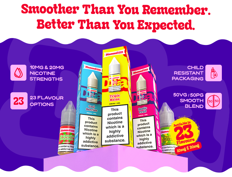 Diamond salts 10ml eliquid10MG & 20MG NICOTINE STRENGTHS, 23 flavours mobile